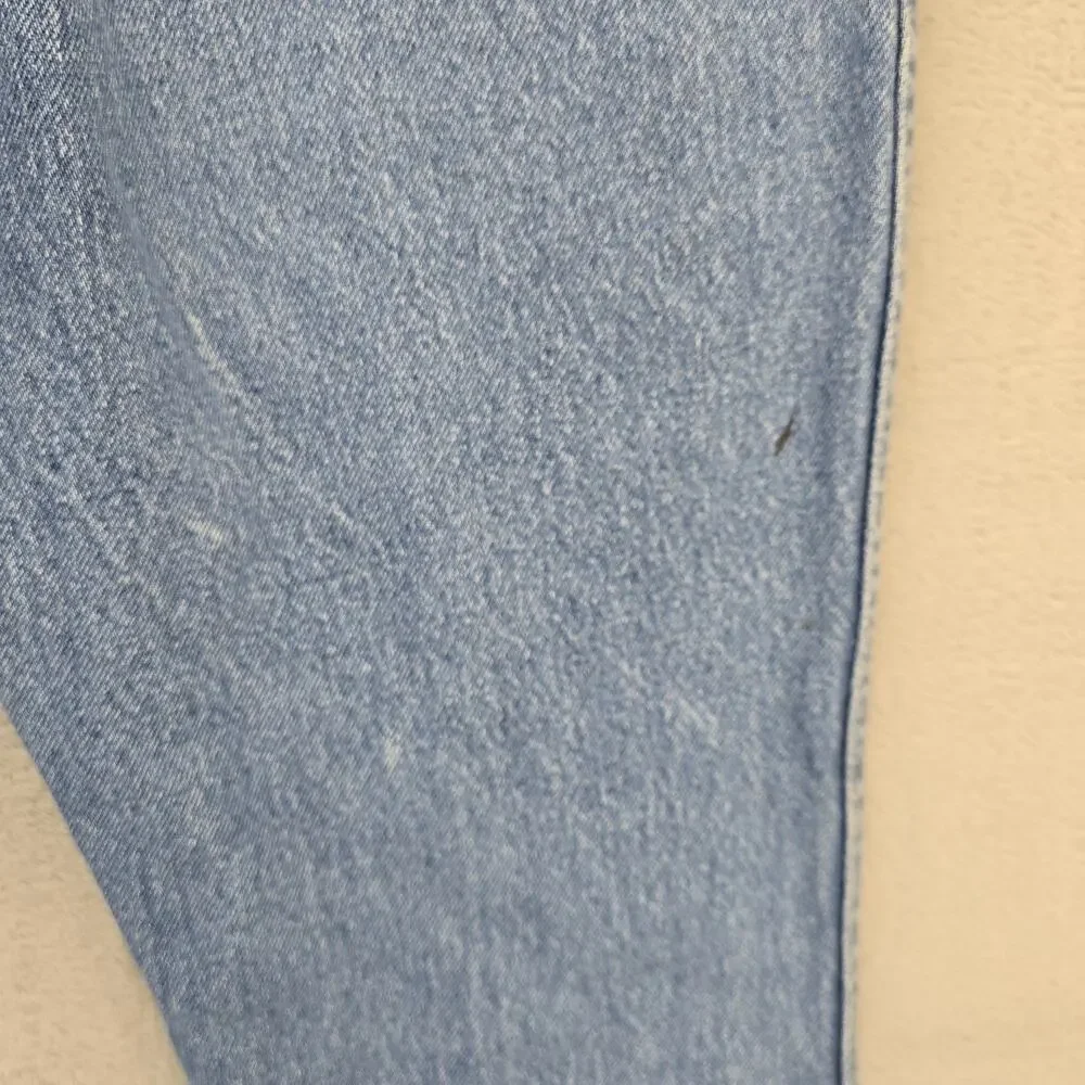 Vintage Rustler Jeans Mens Fits 32x26 Blue Faded Whiskers Denim Straight Leg USA
